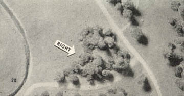 [FIGURE 14 (2). Move off road on existing routes, or make shortest possible new ones where they are least likely to be seen.  Disperse, park close to trees.]