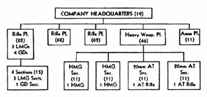 [Figure 33. Infantry rifle company (A type with heavy weapons platoon).]