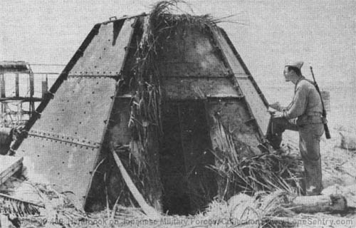 [Figure 145(b). A hexagonal steel pillbox.]